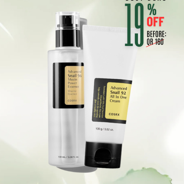 [COSRX] Snail Set: Advanced Snail 96 Mucin Power Essence, 100ml + Advanced Snail 92 All-in-one Cream (Tube), 100g