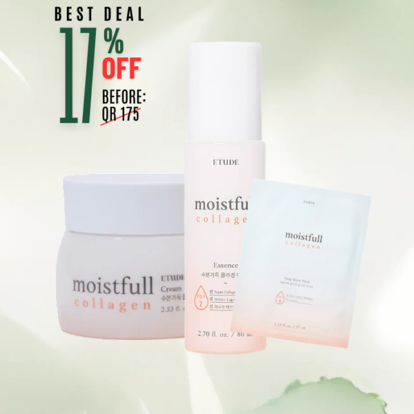 [ETUDE HOUSE] Moistfull Collagen Cream, 75ml + Moistfull Collagen Essence, 80ml + Moistfull Collagen Sheet Mask
